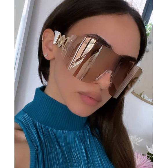 NEW Versace VE2258 Mask Shield Sunglasses in Pink Mirrored - Picture 5 of 10